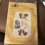 Fond Memories Counted Cross Stitch Kit. Acrylic Switch Plate. SP5-BEARS Play. Fixed Price $12.50.