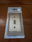 Brainerd Single Switch Wall Plate Brushed Satin Pewter Beaded New. Fixed Price $19.95.