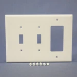 Cooper PJ226W White 3-GANG Toggle Decorator Unbreakable Mid-size Wallplate Cover. Fixed Price $8.54.