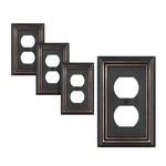 Dewenwils 4-PACK Duplex Wall Plate, Metal Outlet Cover For Receptacle. Fixed Price $15.99.