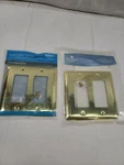 Stamped Round Polished Brass Double Decorator Standard PLATE-64078-86231-2 Pack. Fixed Price $14.99.