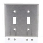 Leviton Stainless Steel 2-GANG Toggle Cover Wall Switchplate 84009. Fixed Price $8.07.