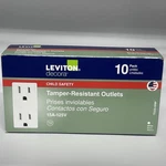 Leviton 10 Pack Child Safety Outlets (T5325-WMP) Tamper-resistant. Fixed Price $22.00.