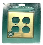 Vtg Creative Accents 2 Duplex Outlet Plate Brass Lacquer Finish Usa. Fixed Price $14.99.