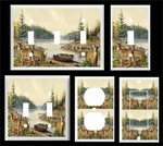 Deer Doe And Buck On Lake Country Rustic Light Switch Cover Plate Pick Size. Fixed Price $7.39.
