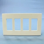 Cooper 9524WS White Satin Pale Gray 4-GANG Decorator Unbreakable Wallplate Cover. Fixed Price $10.43.