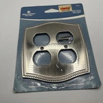 Brainerd Studio Double Duplex Gang Rope Outlet Cover 64412 Brushes Satin Nickel. Fixed Price $9.90.