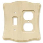 Brainerd Scalloped Stainable Wood Single Switch Duplex Outlet Cover Wallplate. Fixed Price $15.99.
