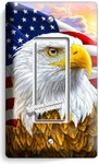 American Flag Bald Eagle 1 Gfi Light Switch Wall Plate Patriotic Home Room Decor. Fixed Price $17.99.