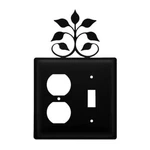 Wrought Iron Double Leaf Fan - Single Outlet And Switch Cover 8" (made Usa). Fixed Price $28.99.