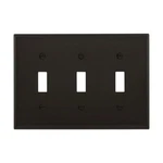 2PC Eaton Arrow Hart 5141BK Wallplate 3G Toggle Nylon Std. Fixed Price $17.81.