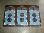 New Lot Of Allen + Roth Single Duplex Wall Plate #0325975 Blue White Black. Fixed Price $16.99.