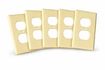 Lot Of 5 Vintage Leviton Bakelite Duplex Receptacle Wall Plates Ivory. Fixed Price $19.99.