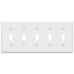 Glossy 5 Gang Switch Plate, Toggle Style Wall Cover, Durable Polycarbonate. Fixed Price $18.39.