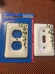 Leviton Porcelain Decorative Ivy 1 Switch Wallplate & Duplex Outlet Cover. Fixed Price $20.00.