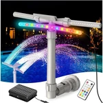 Solar Pool Fountain 9-COLOR Led Lights, Dual-head Adjustable Waterfall Sprinkler. Fixed Price $35.99.