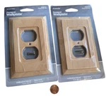 Set Of 2! Amerelle Baker Alder Unfinished Wood Outlet Covers Wallplate. Fixed Price $18.95.