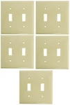 (5 Pieces) Cooper Wiring 2139V 2G Std Ivory Toggle Plate. Fixed Price $13.99.