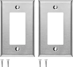 (2 Pack) 1-GANG, Stainless Steel Outlet Covers For Decorator Switch, Standard. Fixed Price $12.99.