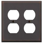 Amerelle Manhattan Gang Duplex Metal Wall Plate Aged Bronze 2-PACK. Fixed Price $13.59.