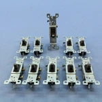 10 Brown Leviton Framed Toggle Wall Light Switches Single Pole 15A 120V 1451-2. Fixed Price $17.09.
