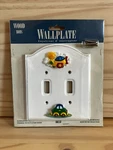 Figi Wood Double Wall Plate Light Switch Hand Painted Helicopter Car. Fixed Price $11.99.