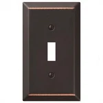 Amerelle Century Aged Bronze 1 Gang Stamped Steel Toggle Wall Plate. Fixed Price $7.95.
