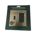 Antique Brass Combination Light Switch & Outlet Wall Plate Creative Accents. Fixed Price $5.99.