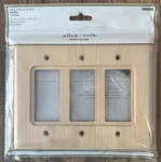 Allen + Roth Unfinished Wood 3-GANG Decorator Wall Plate #W-33798-UN-CP. Fixed Price $14.39.