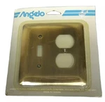 Vintage Brass Finish Toggle Duplex Combo Switch Plate Angelo Bros New Old Stock. Fixed Price $5.00.