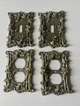 4 Vintage Silver Wall Outlet And Switch Covers Amertac 1967. Fixed Price $72.00.