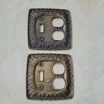Vintage Single Toggle Switch & Dual Outlet LR28847 BF146 Cover Plate Brass Metal. Fixed Price $20.00.