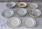 Reserved For 222D Vintage Mismatched Dessert Plates (24) Bands. Fixed Price $120.00.